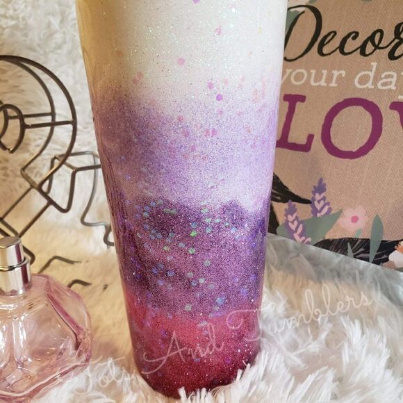 Berry Glitterful 22oz HOGG Stainless Steel Tumbler - Picture 4 of 6